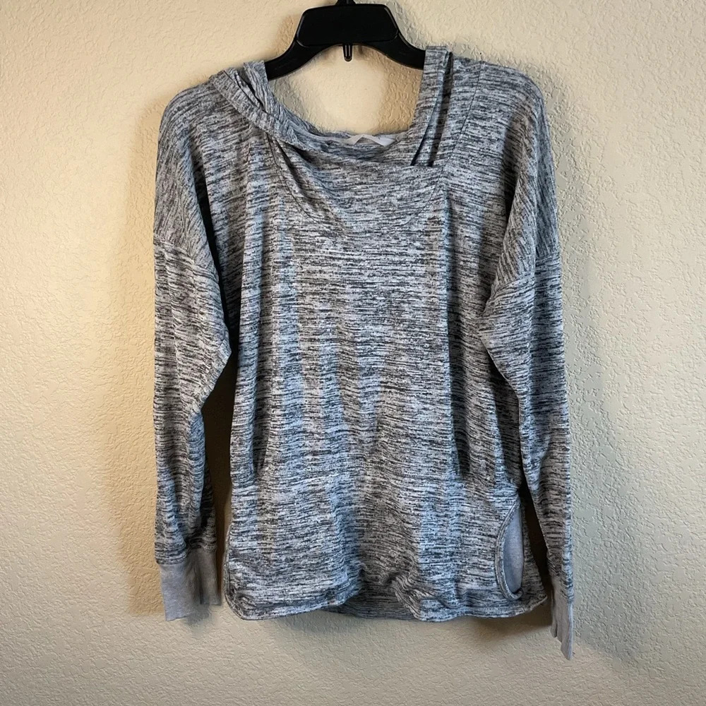 Athleta Womens Techie Pullover Cowl Neck Sweatshirt W/Hood Size Medium